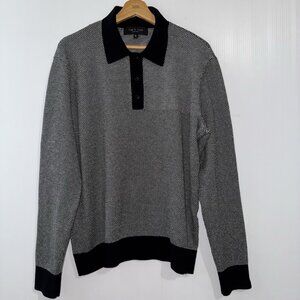 rag & bone Black and Gray Polo Shirt